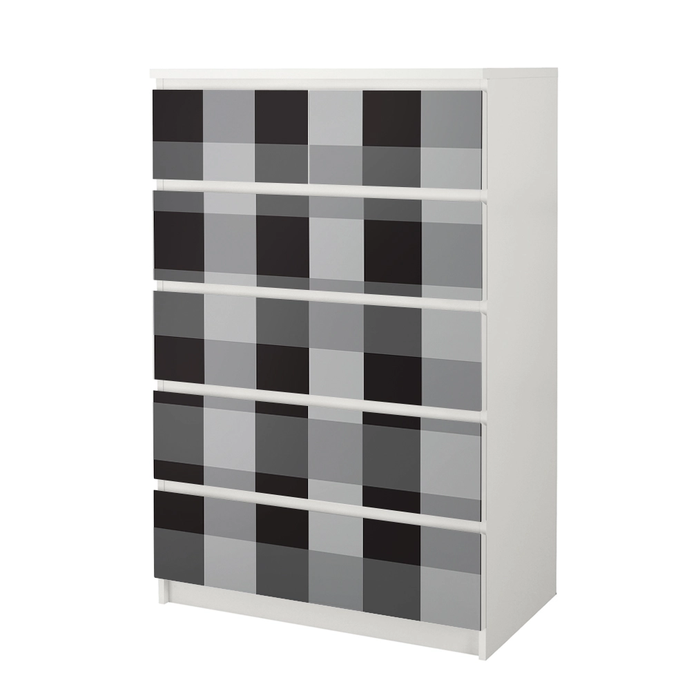 Αυτοκόλλητο Συρταριέρας GREY CHECKER