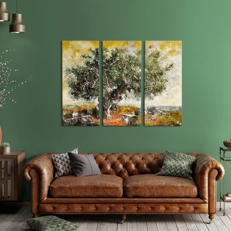 Τρίπτυχος Πινακας OLIVE TREE PAINTING