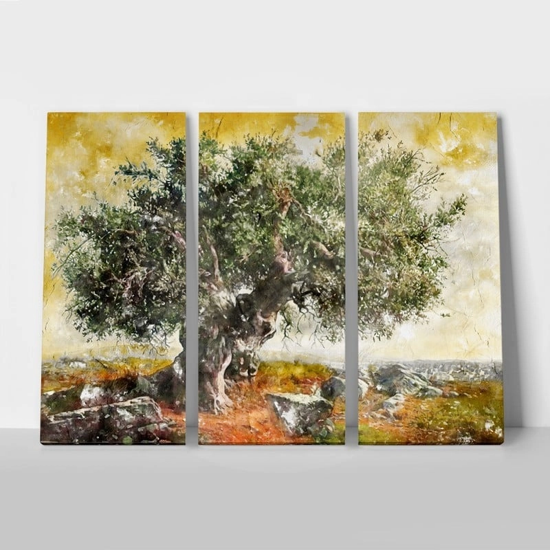 Τρίπτυχος Πινακας OLIVE TREE PAINTING