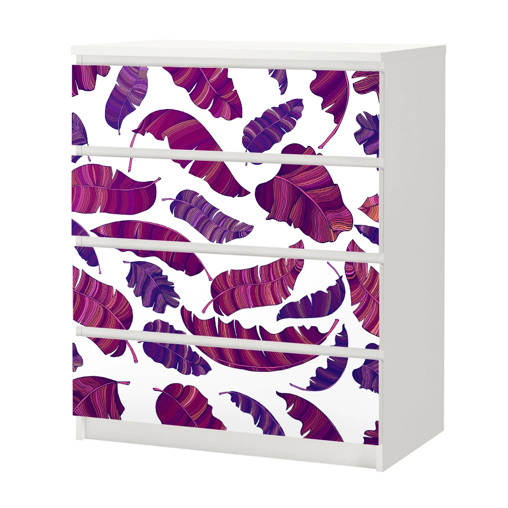 Αυτοκόλλητο Συρταριέρας PURPLE BANANA LEAVES