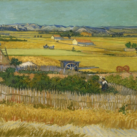 Πίνακας σε καμβά VAN GOGH - HARVEST AT LA CRAU, WITH MONTMAJOUR IN THE BACKGROUND - Vincent Van Gogh Sticky 5