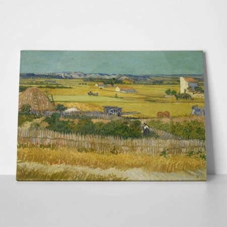 Πίνακας σε καμβά VAN GOGH - HARVEST AT LA CRAU, WITH MONTMAJOUR IN THE BACKGROUND - Vincent Van Gogh Sticky 1