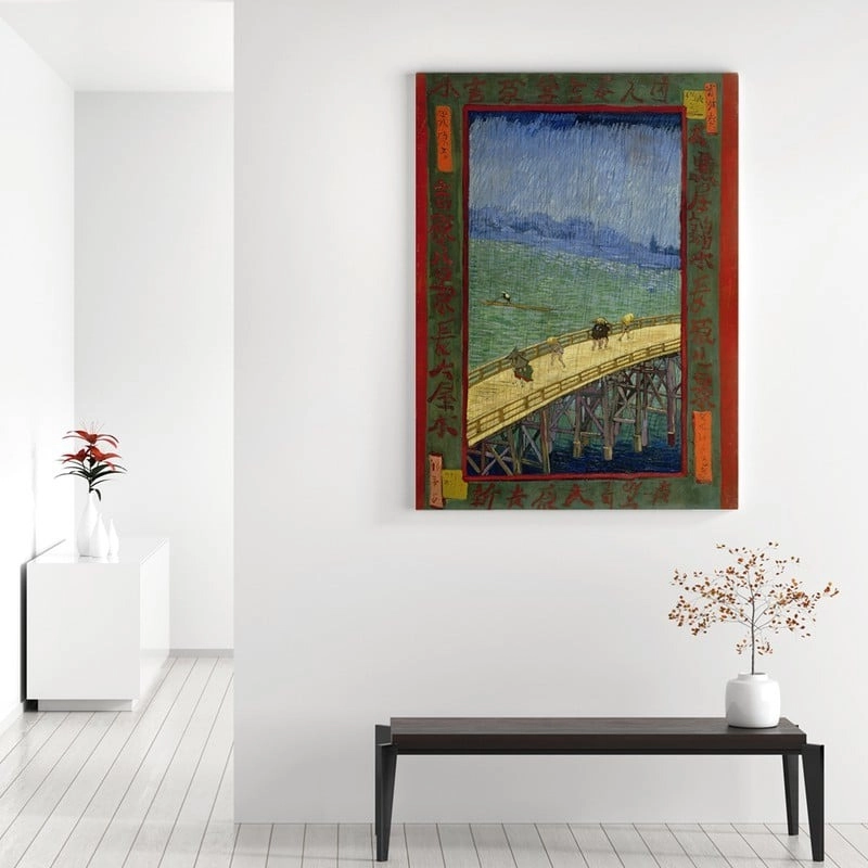 Πίνακας σε καμβά VAN GOGH - JAPANAISERIE BRIDGE IN THE RAIN