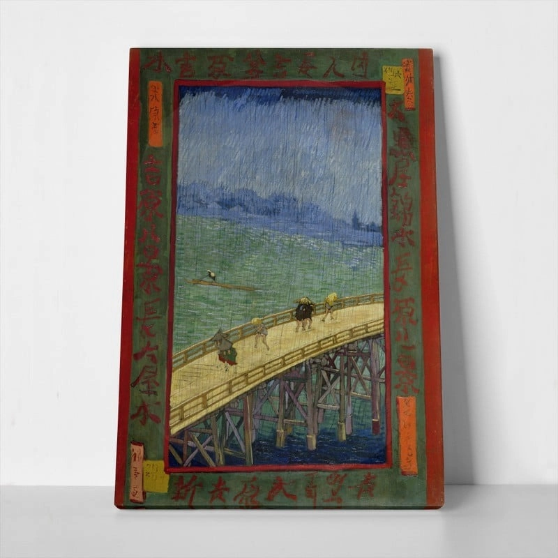 Πίνακας σε καμβά VAN GOGH - JAPANAISERIE BRIDGE IN THE RAIN