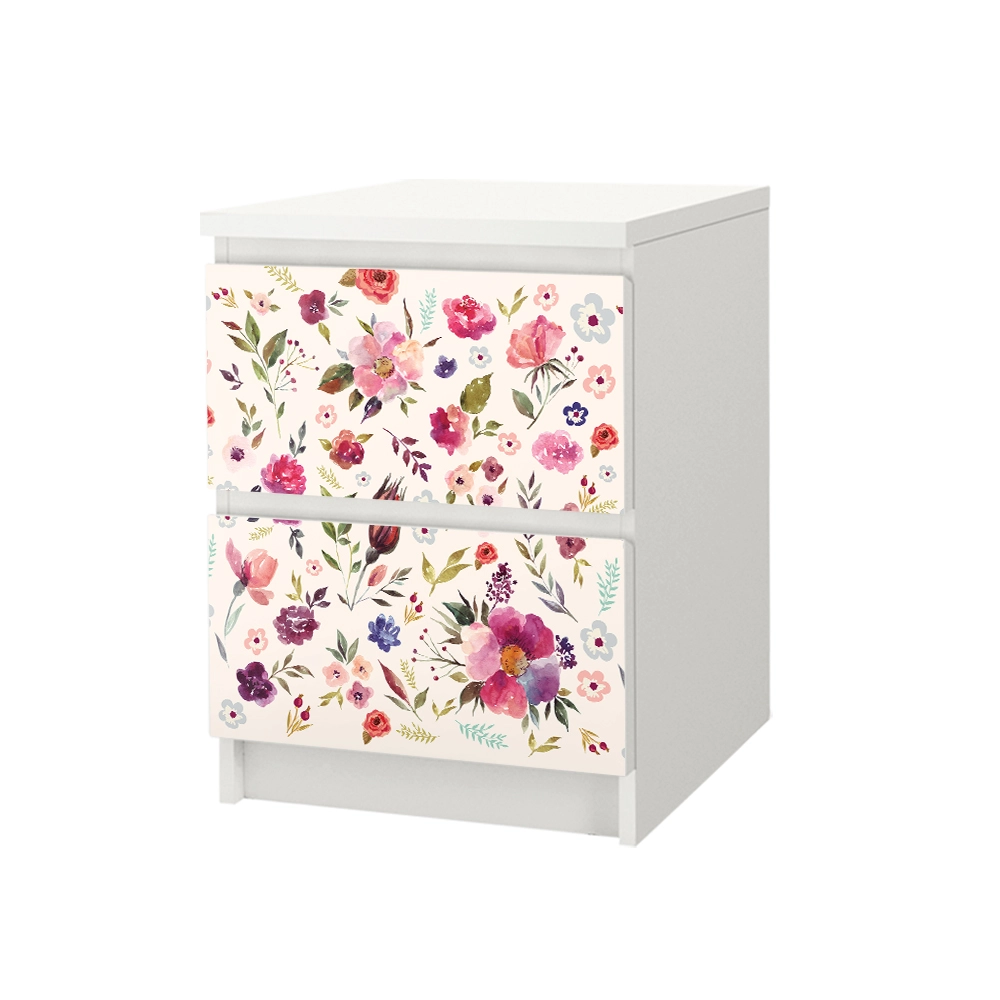 Αυτοκόλλητο Συρταριέρας WATERCOLOR FLORAL