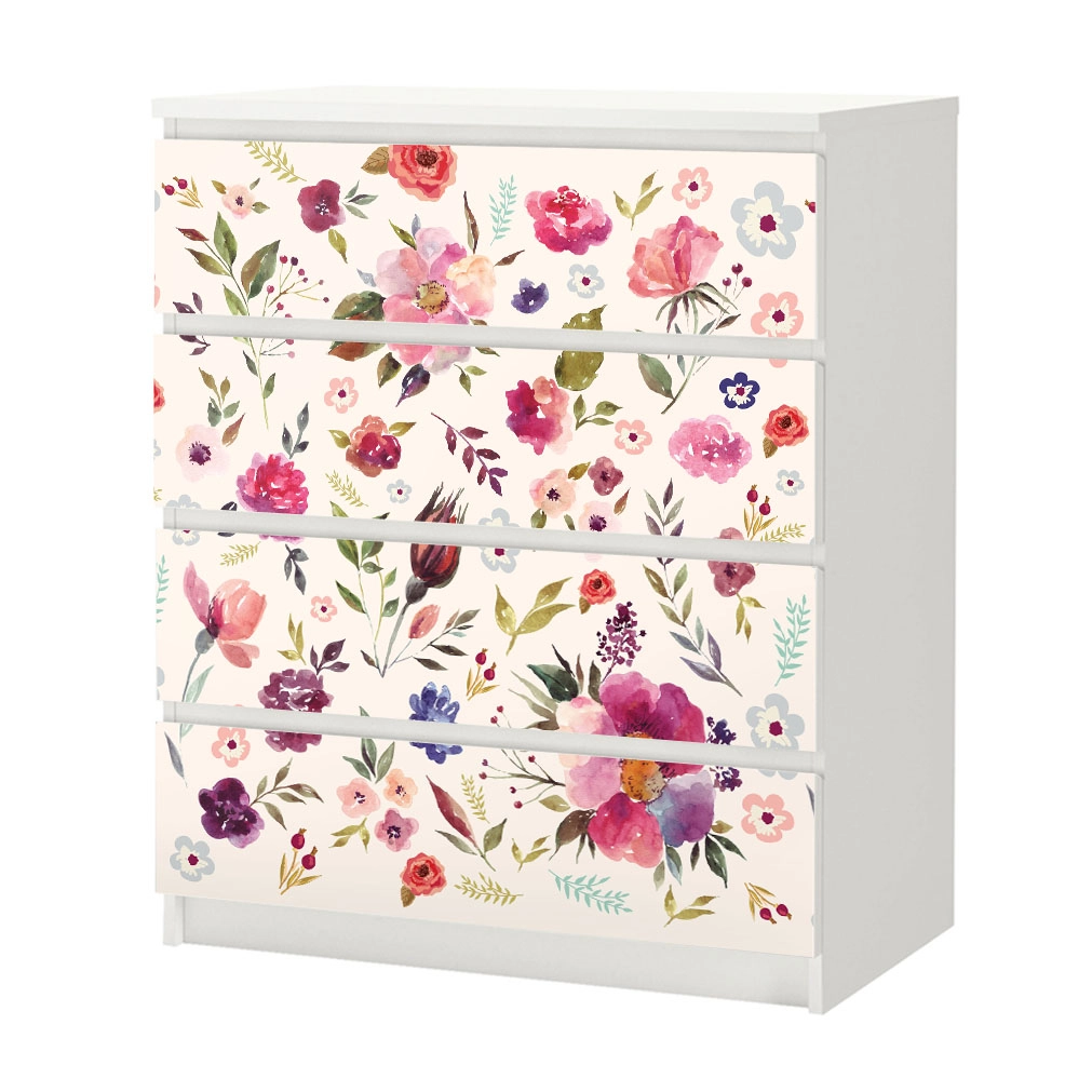 Αυτοκόλλητο Συρταριέρας WATERCOLOR FLORAL