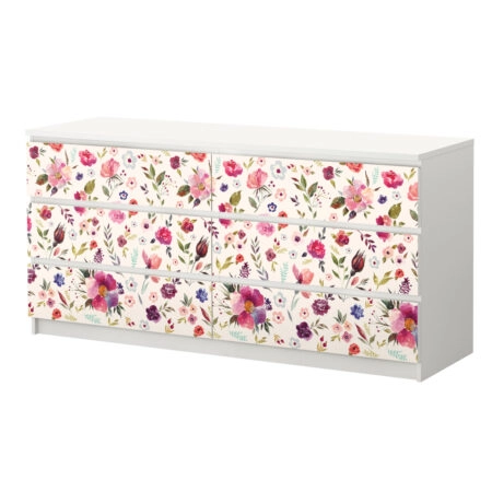 Αυτοκόλλητο Συρταριέρας WATERCOLOR FLORAL - Αυτοκολλητα επιπλων Sticky 6
