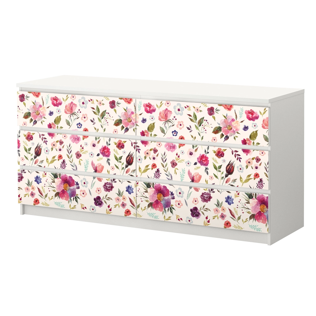 Αυτοκόλλητο Συρταριέρας WATERCOLOR FLORAL