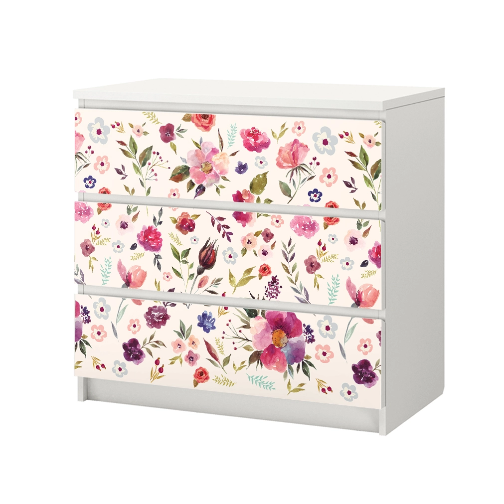 Αυτοκόλλητο Συρταριέρας WATERCOLOR FLORAL
