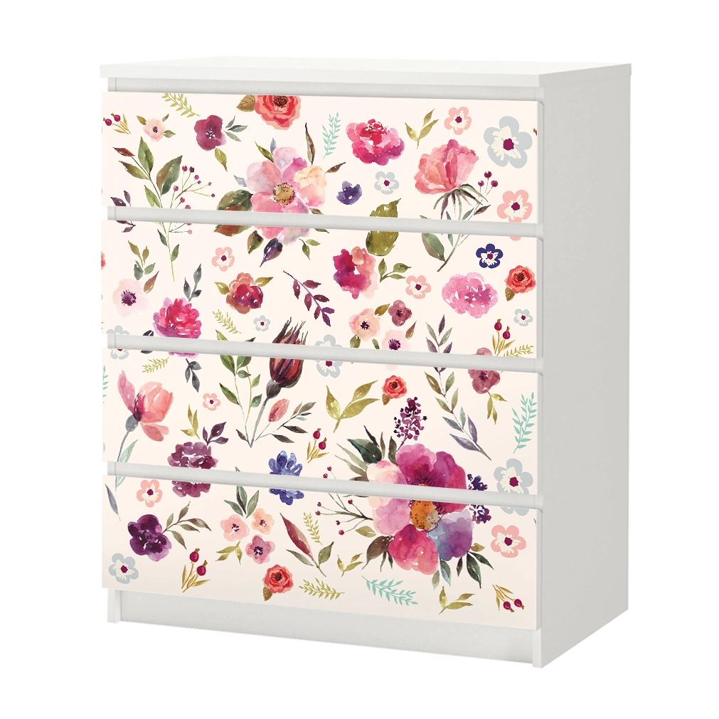 Αυτοκόλλητο Συρταριέρας WATERCOLOR FLORAL