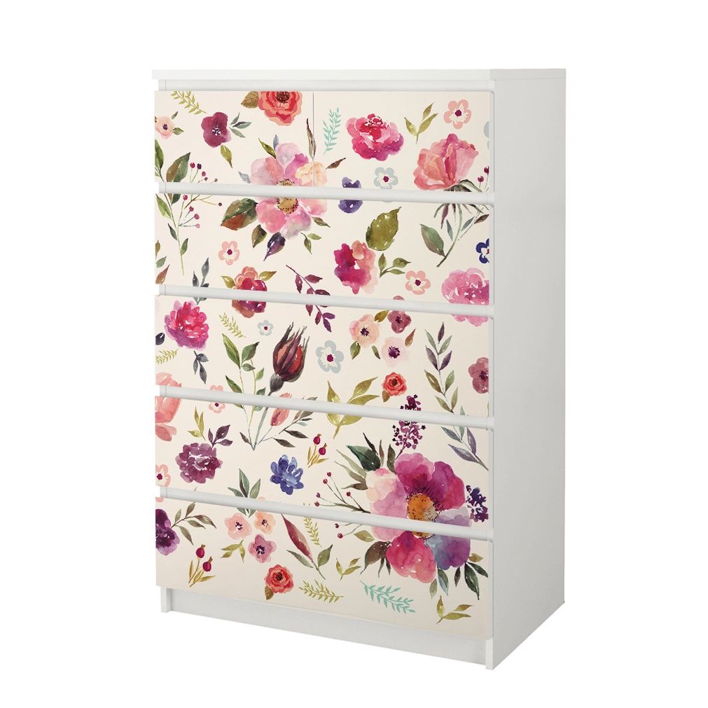 Αυτοκόλλητο Συρταριέρας WATERCOLOR FLORAL