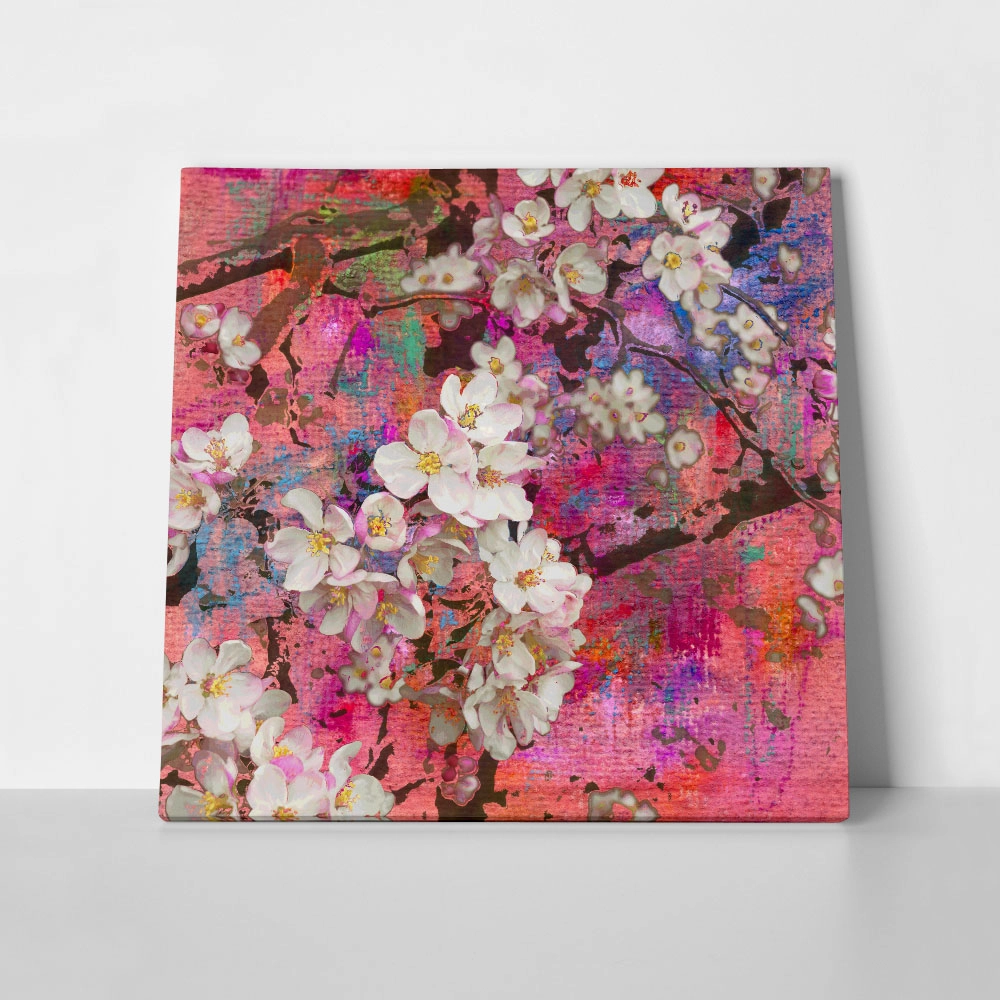Πίνακας Τετράγωνος PINK BLOSSOMING APPLE