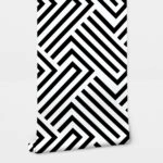 Αυτοκόλλητη Ταπετσαρία τοίχου BLACK & WHITE GEOMETRIC PATTERN