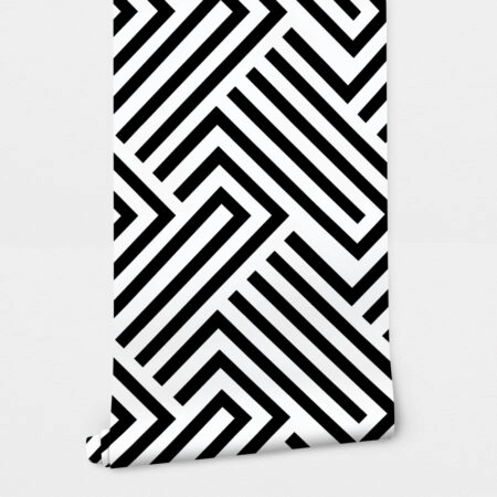 Αυτοκόλλητη Ταπετσαρία τοίχου BLACK & WHITE GEOMETRIC PATTERN - Μοτίβα Sticky 2