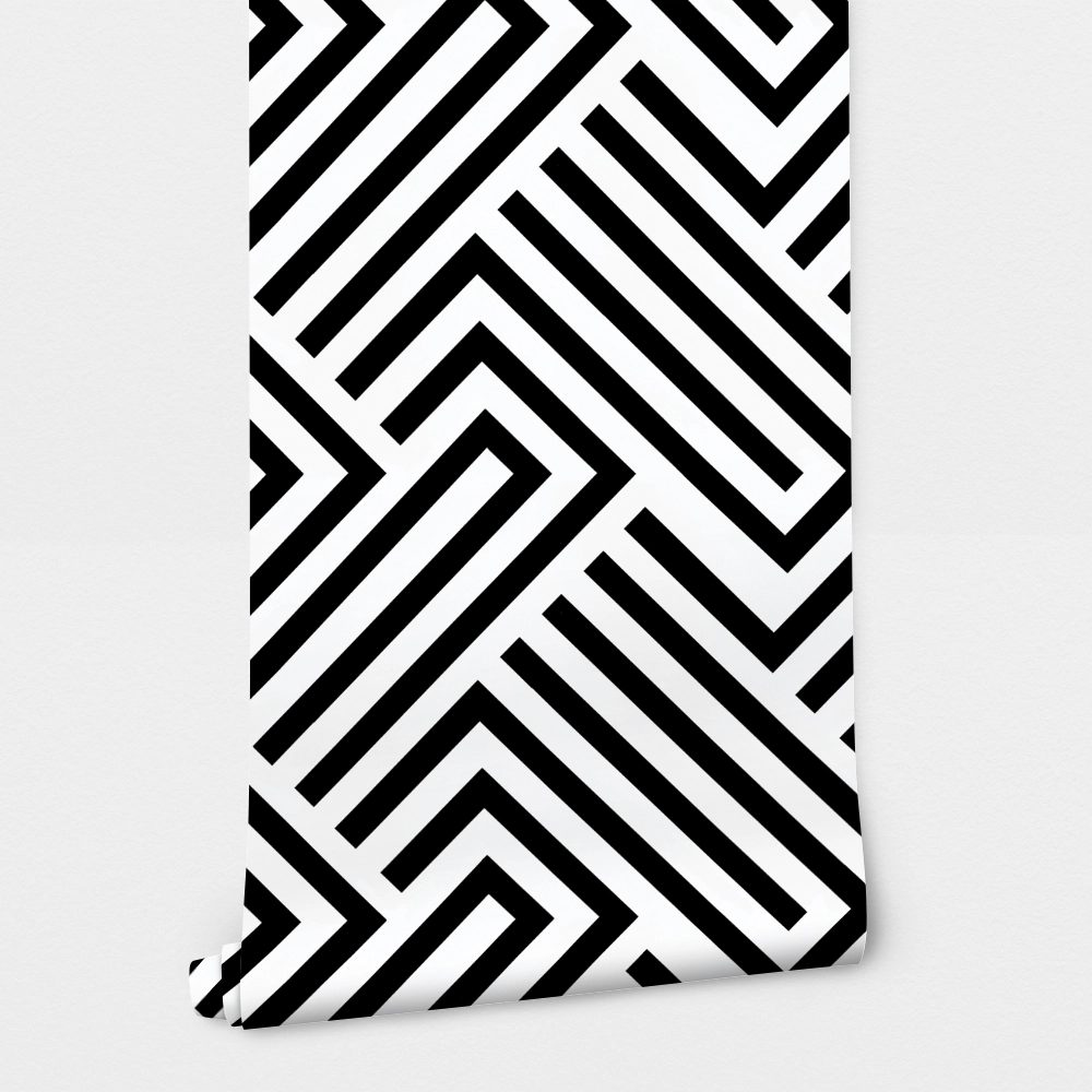 Αυτοκόλλητη Ταπετσαρία τοίχου BLACK & WHITE GEOMETRIC PATTERN