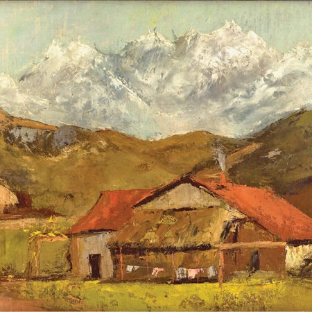 Πινακας σε καμβά GUSTAVE COURBET - A HUT IN THE MOUNTAINS - Gustave Courbet Sticky 5