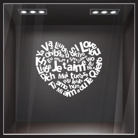 Αυτοκόλλητο βιτρίνας I LOVE YOU - Αγίου Βαλεντίνου Sticky 2