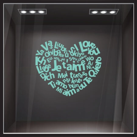 Αυτοκόλλητο βιτρίνας I LOVE YOU - Αγίου Βαλεντίνου Sticky 4