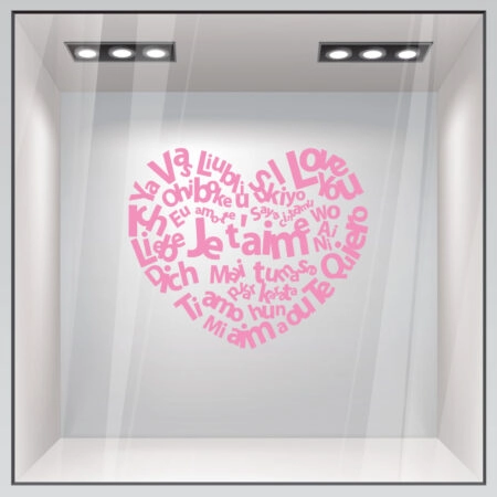 Αυτοκόλλητο βιτρίνας I LOVE YOU - Αγίου Βαλεντίνου Sticky 3