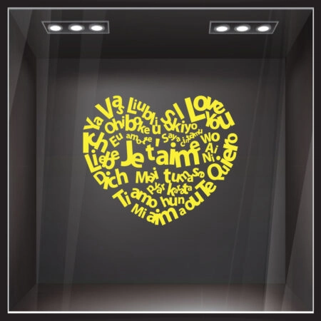 Αυτοκόλλητο βιτρίνας I LOVE YOU - Αγίου Βαλεντίνου Sticky 5