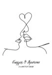 Πινακας σε καμβά LINE FACES VALENTINE B