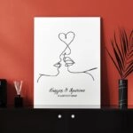 Πινακας σε καμβά LINE FACES VALENTINE B
