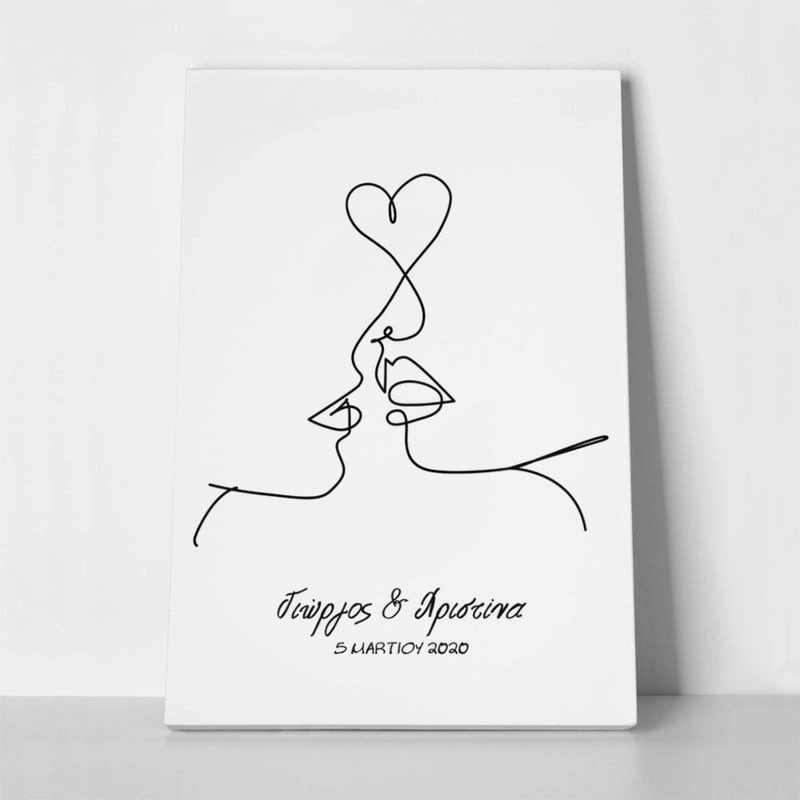Πινακας σε καμβά LINE FACES VALENTINE B
