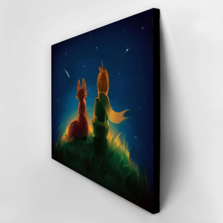 Πινακας σε καμβά LITTLE PRINCE FOX SITTING ON GRASS - Παιδικοι και set Sticky 3