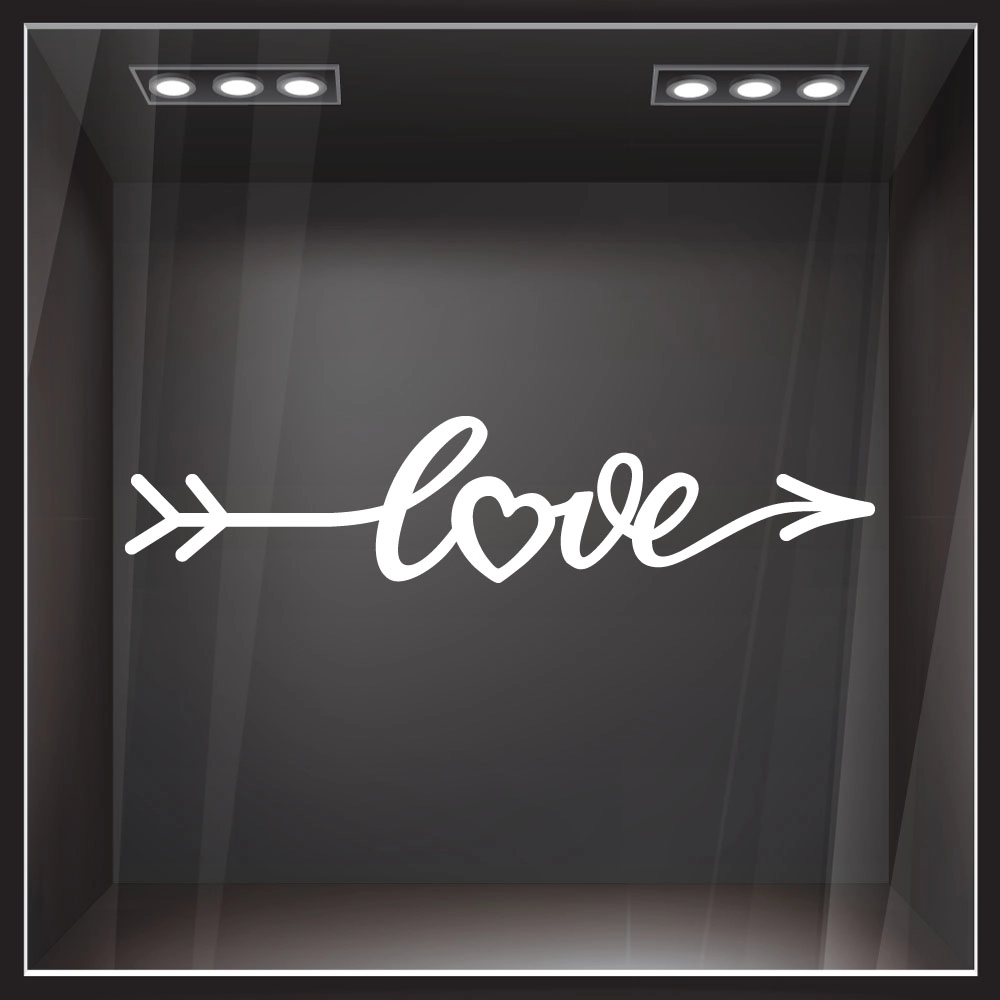 Aυτοκόλλητο βιτρίνας LOVE LETTERING IN FORM ARROW