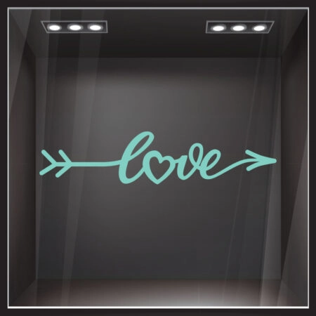 Aυτοκόλλητο βιτρίνας LOVE LETTERING IN FORM ARROW -  Sticky 4