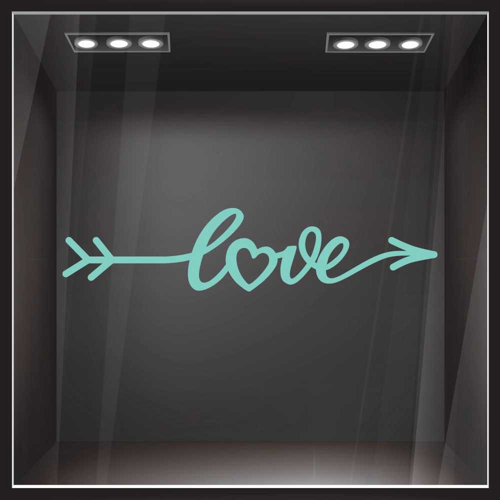 Aυτοκόλλητο βιτρίνας LOVE LETTERING IN FORM ARROW
