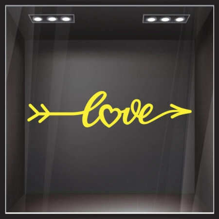Aυτοκόλλητο βιτρίνας LOVE LETTERING IN FORM ARROW -  Sticky 3