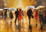Πινακας σε καμβά RAIN PEOPLE PAINTING