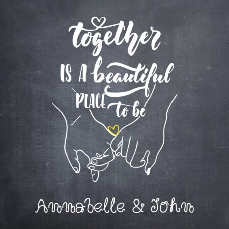 Τετράγωνος Πίνακας TOGETHER A PLACE TO BE B - Αγαπη - Ερωτας Sticky 5