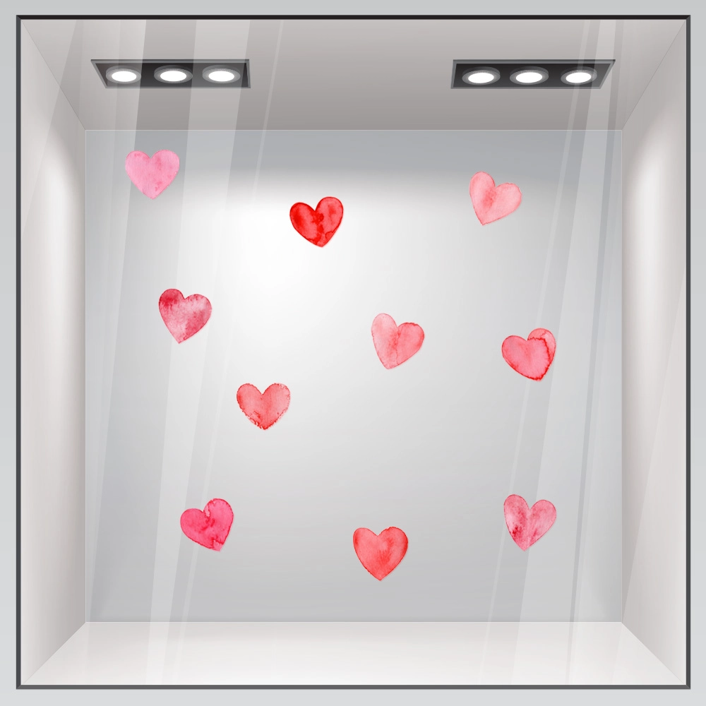 Αυτοκόλλητο Βιτρίνας VALENTINE HEARTS WINDOW