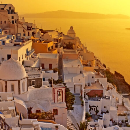 Πινακας σε καμβά AMAZING SUNSET OIA VILLAGE SANTORINI ISLAND - Νησια Sticky 4