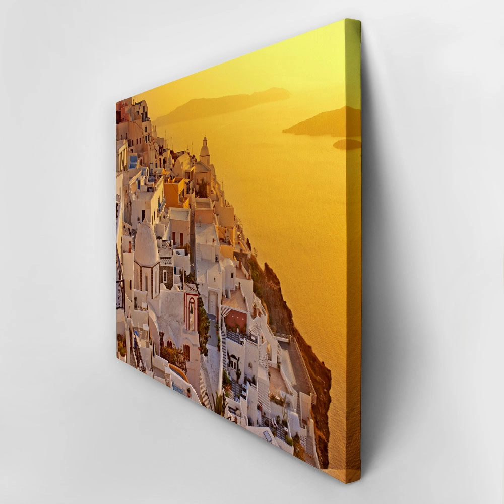 Πινακας σε καμβά AMAZING SUNSET OIA VILLAGE SANTORINI ISLAND