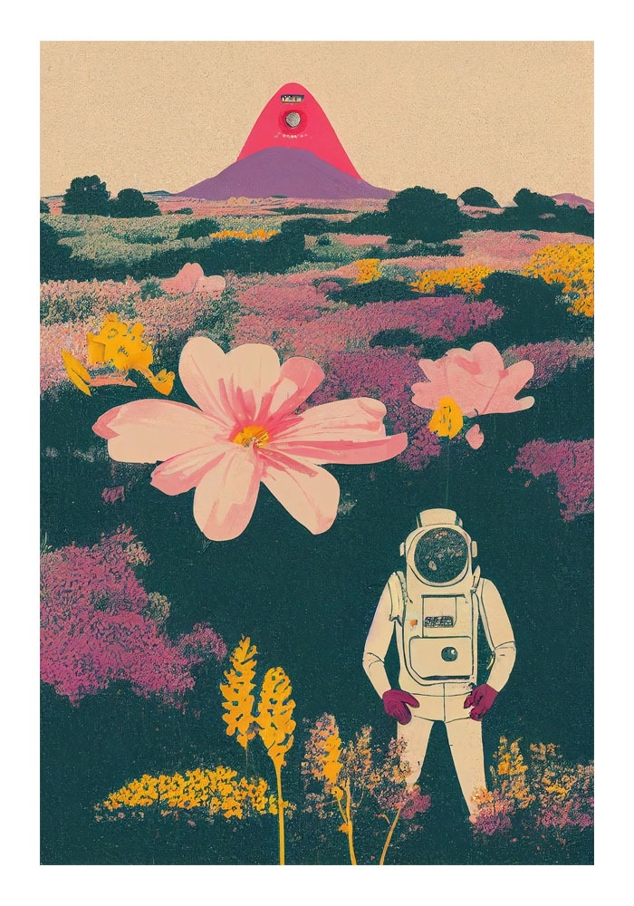 Πόστερ ASTRONAUT ON A FLOWER PLANET