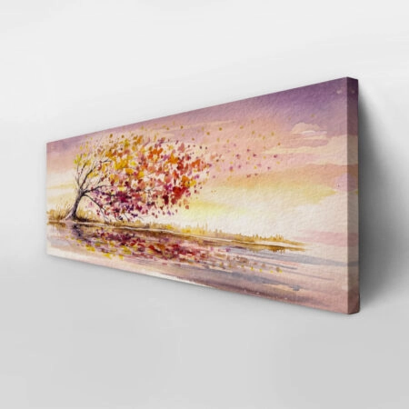 Πίνακας Πανοραμικός σε καμβά AUTUMN TREE IN WIND - Πινακες σε καμβα Sticky 3