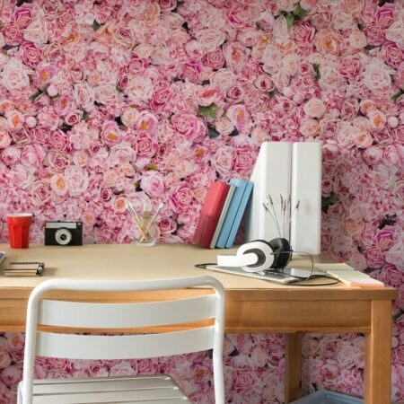 Αυτοκόλλητη Ταπετσαρία τοίχου BEAUTIFUL PINK FLOWERS - Floral - Λουλουδια Sticky 1