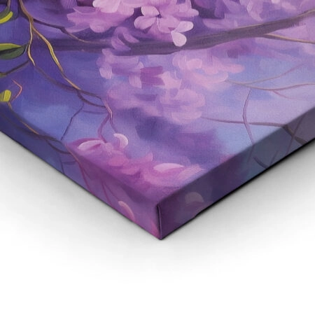 Πίνακας Πανοραμικός σε καμβά BLOSSOMING TREE WITH VIOLET FLOWERS - Ανθη Δεντρων Sticky 2