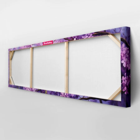 Πίνακας Πανοραμικός σε καμβά BLOSSOMING TREE WITH VIOLET FLOWERS - Ανθη Δεντρων Sticky 4