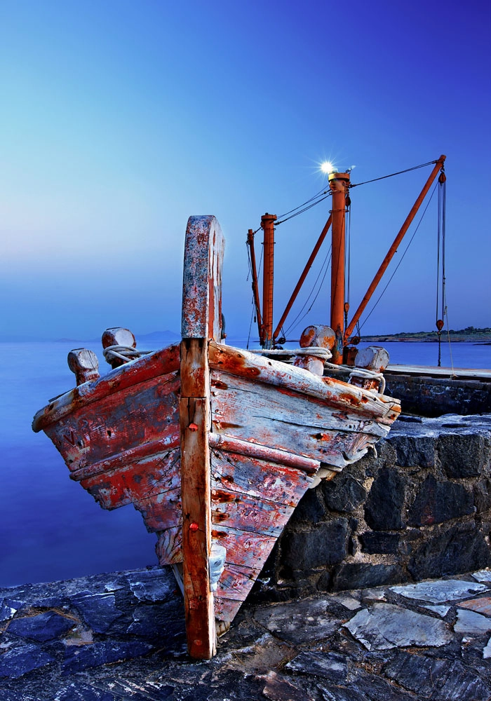 Πινακας σε καμβά BOAT IN NAXOS 2