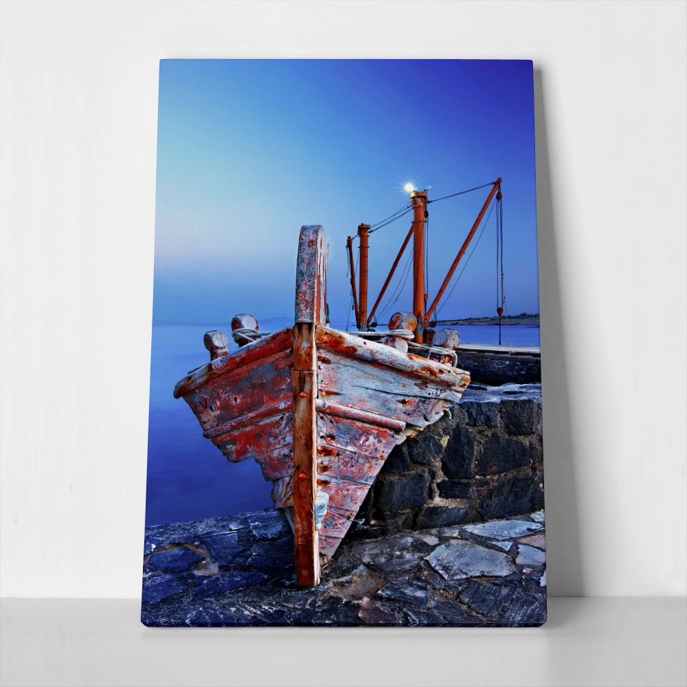 Πινακας σε καμβά BOAT IN NAXOS 2