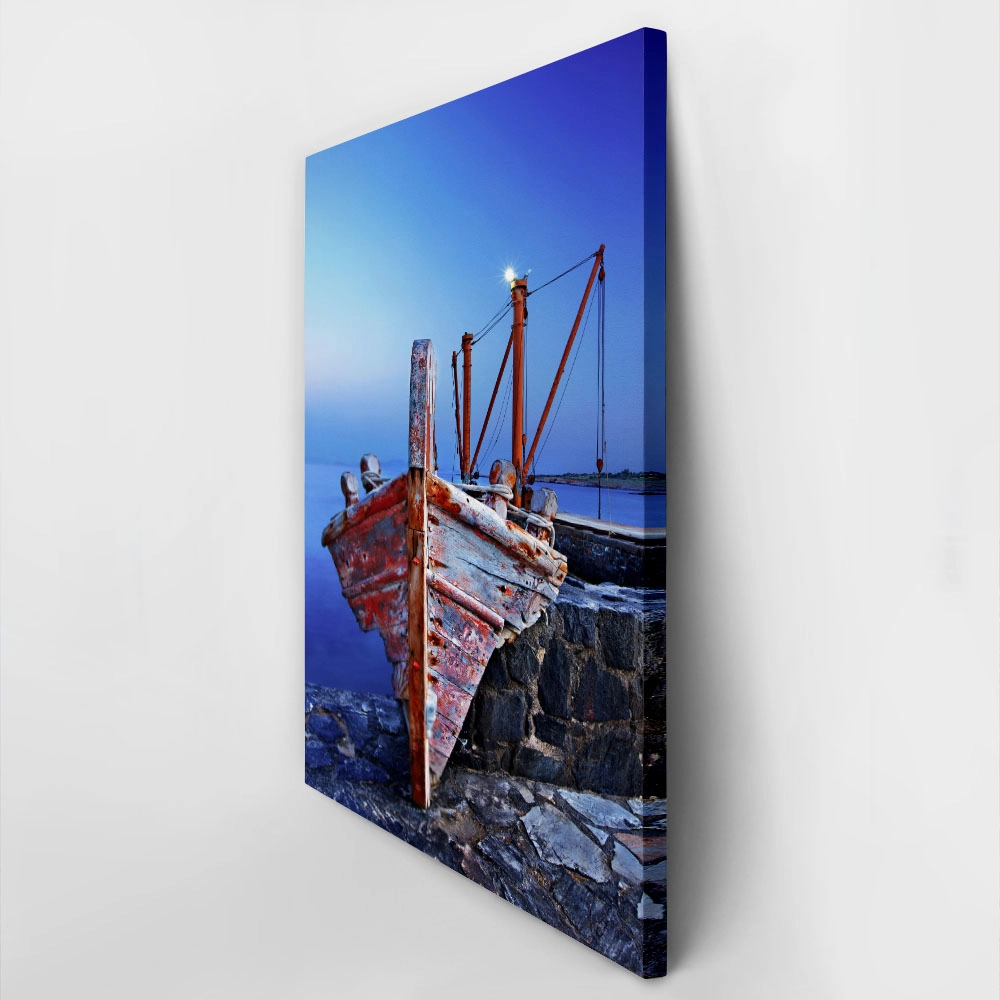 Πινακας σε καμβά BOAT IN NAXOS 2