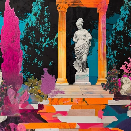 Πινακας σε καμβά COLLAGE WITH ANTIQUE FEMALE SCULPTURE - Αξιοθεατα και Ιστορια Sticky 5