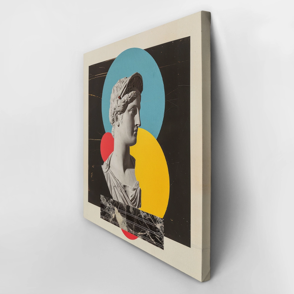 Πίνακας Τετράγωνος COLLAGE WITH SCULPTURE AND COLORFUL ELEMENTS