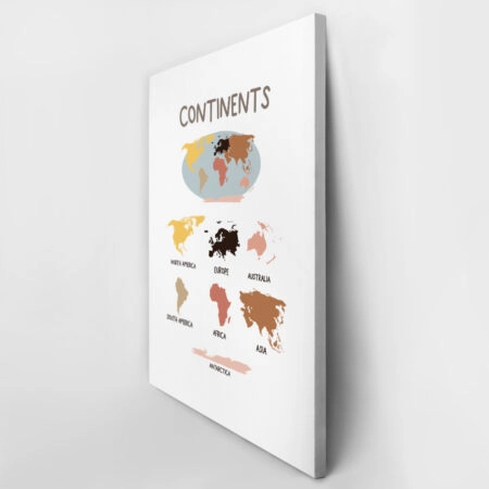 Πινακας σε καμβά CONTINENTS - Παιδικοι και set Sticky 3