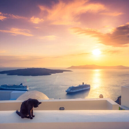Πινακας σε καμβά FIRA TOWN SANTORINI 2 - Νησια Sticky 4