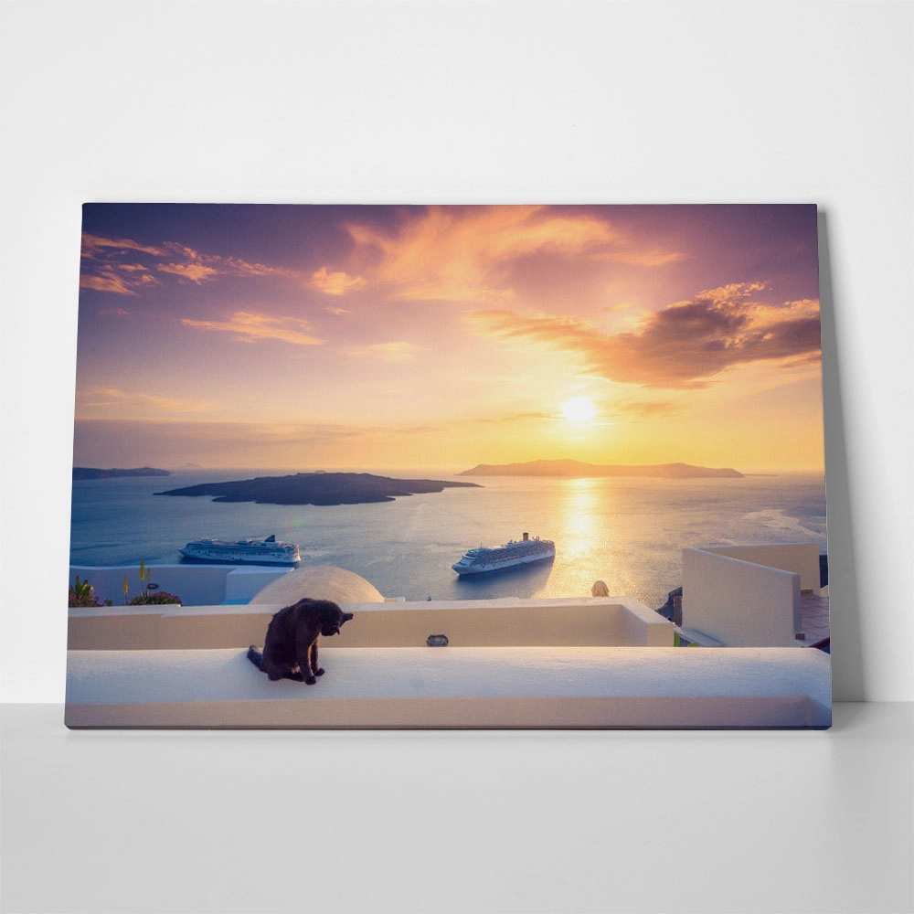 Πινακας σε καμβά FIRA TOWN SANTORINI 2